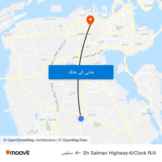 Sh Salman Highway-6/Clock R/A to سنابيس map