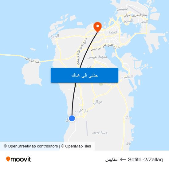 Sofitel-2/Zallaq to سنابيس map