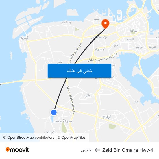 Zaid Bin Omaira Hwy-4 to سنابيس map