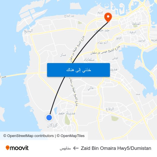 Zaid Bin Omaira Hwy5/Dumistan to سنابيس map