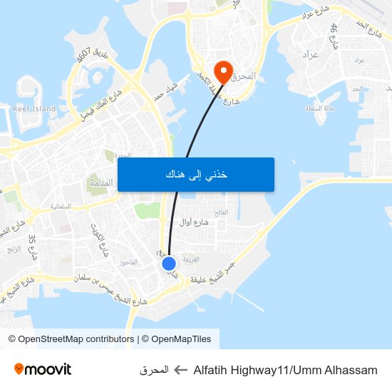 Alfatih Highway11/Umm Alhassam to المحرق map