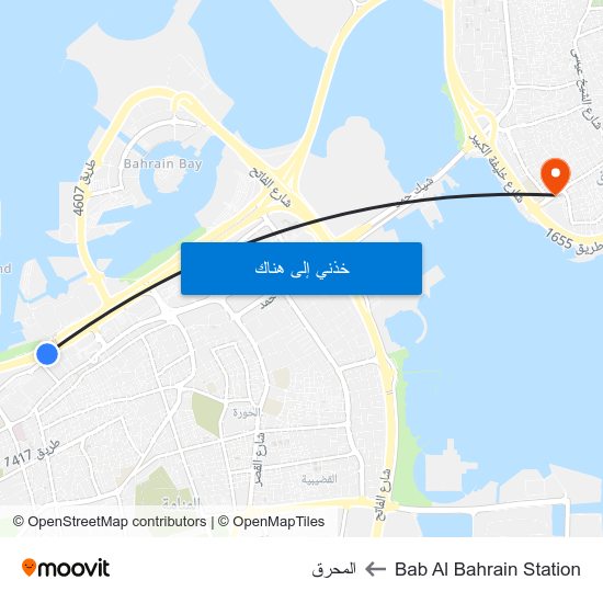 Bab Al Bahrain Station to المحرق map