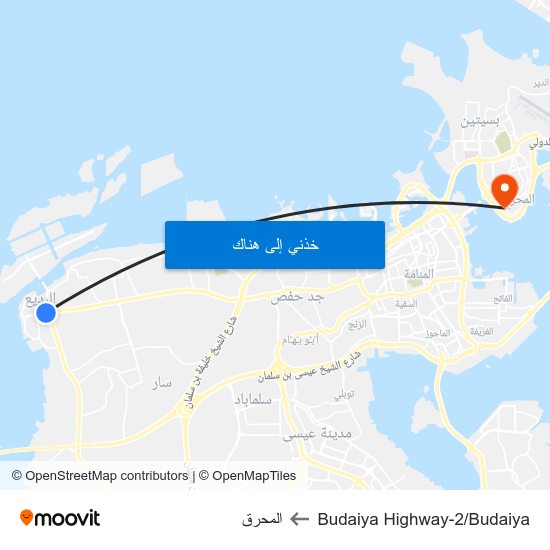 Budaiya Highway-2/Budaiya to المحرق map