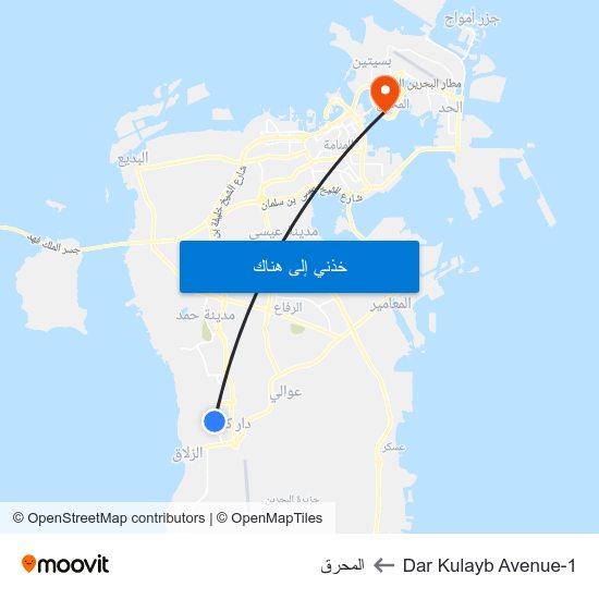 Dar Kulayb Avenue-1 to المحرق map