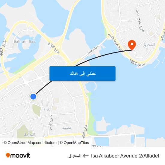 Isa Alkabeer Avenue-2/Alfadel to المحرق map
