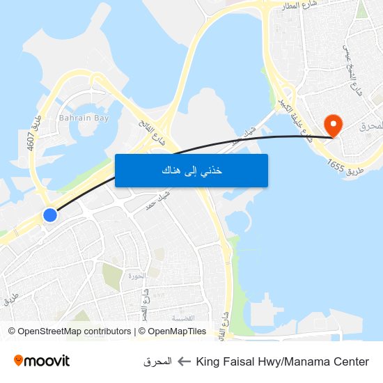King Faisal Hwy/Manama Center to المحرق map