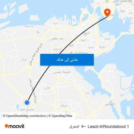 Lawzi-4/Roundabout 1 to المحرق map