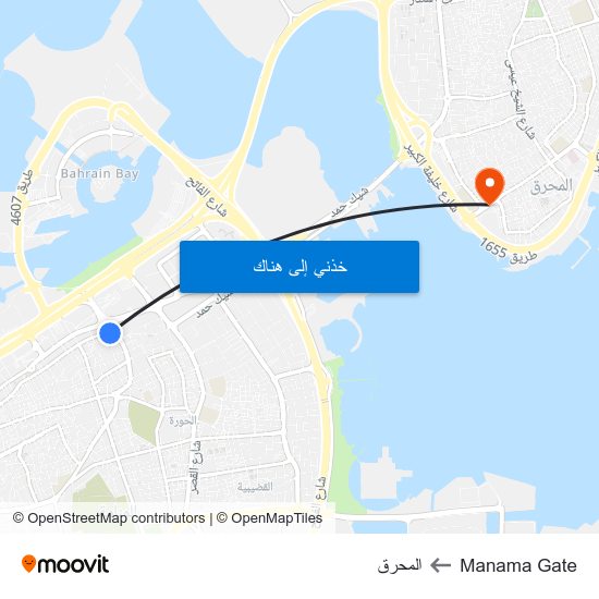 Manama Gate to المحرق map