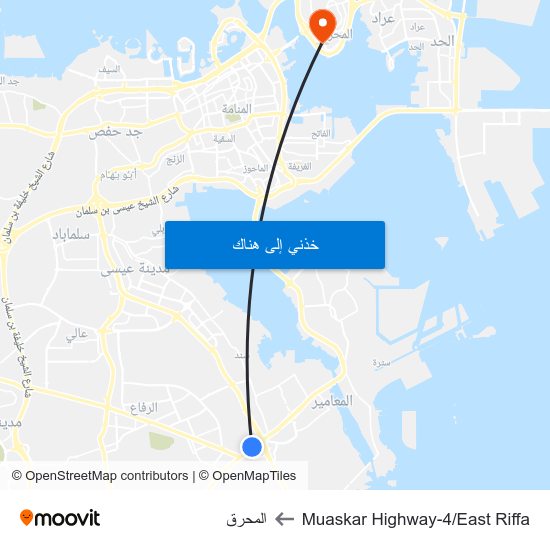 Muaskar Highway-4/East Riffa to المحرق map