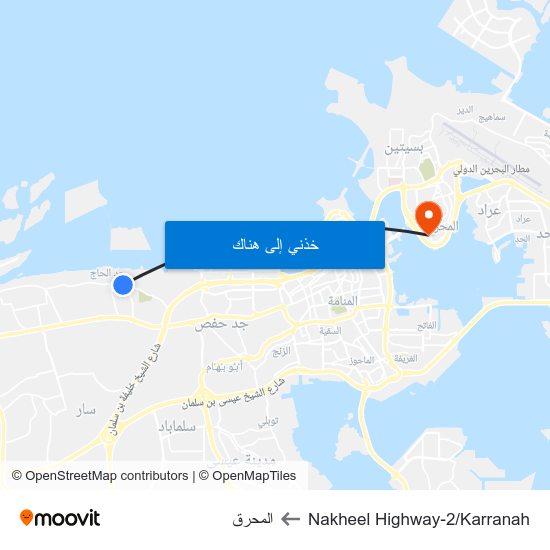 Nakheel Highway-2/Karranah to المحرق map