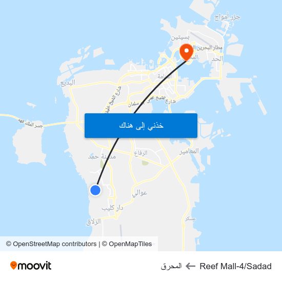 Reef Mall-4/Sadad to المحرق map