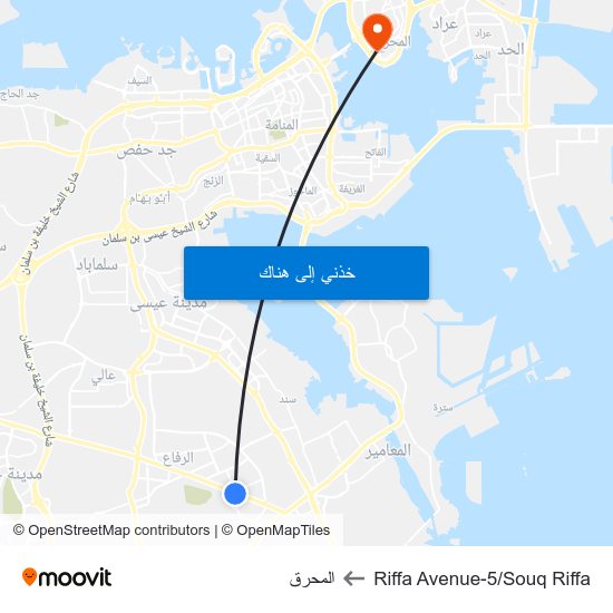 Riffa Avenue-5/Souq Riffa to المحرق map