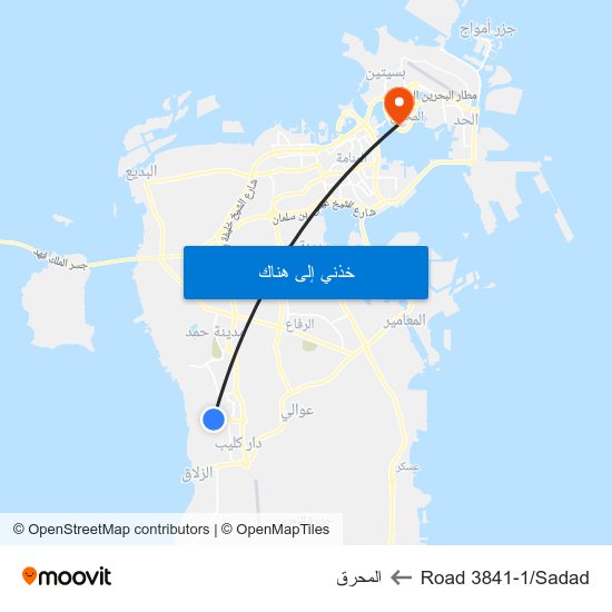 Road 3841-1/Sadad to المحرق map