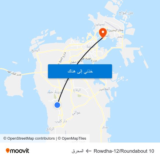 Rowdha-12/Roundabout 10 to المحرق map