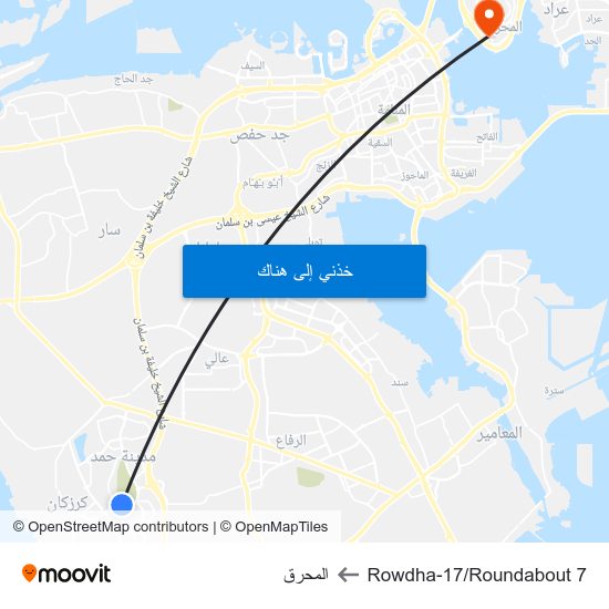 Rowdha-17/Roundabout 7 to المحرق map