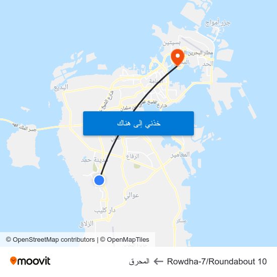 Rowdha-7/Roundabout 10 to المحرق map