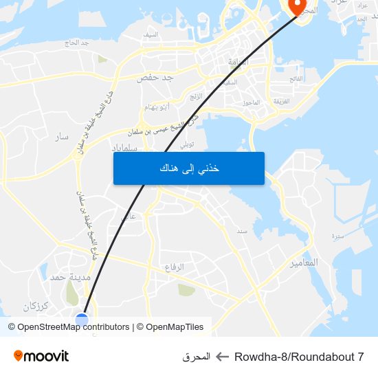 Rowdha-8/Roundabout 7 to المحرق map