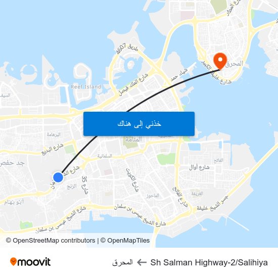 Sh Salman Highway-2/Salihiya to المحرق map