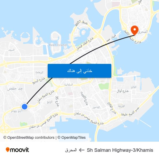 Sh Salman Highway-3/Khamis to المحرق map