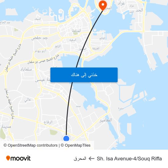 Sh. Isa Avenue-4/Souq Riffa to المحرق map