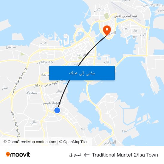 Traditional Market-2/Isa Town to المحرق map