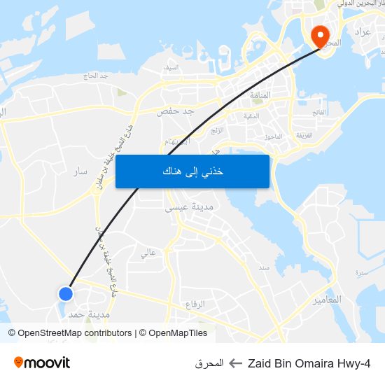 Zaid Bin Omaira Hwy-4 to المحرق map