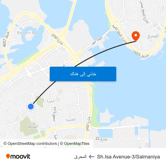 Sh.Isa Avenue-3/Salmaniya to المحرق map