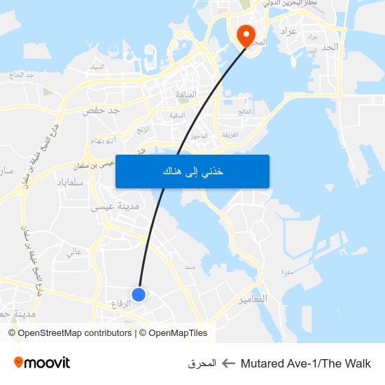 Mutared Ave-1/The Walk to المحرق map