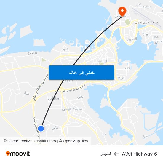 A'Ali Highway-6 to البسيتين map