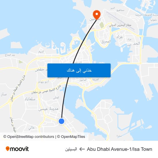 Abu Dhabi Avenue-1/Isa Town to البسيتين map