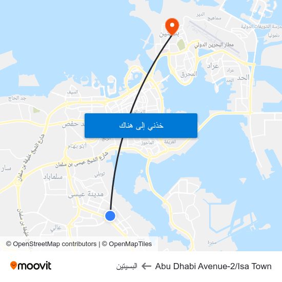 Abu Dhabi Avenue-2/Isa Town to البسيتين map