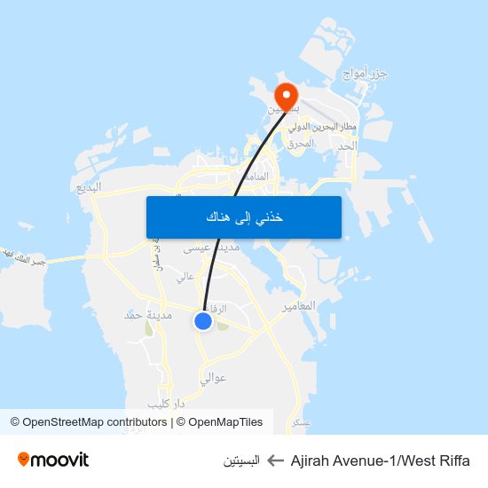 Ajirah Avenue-1/West Riffa to البسيتين map