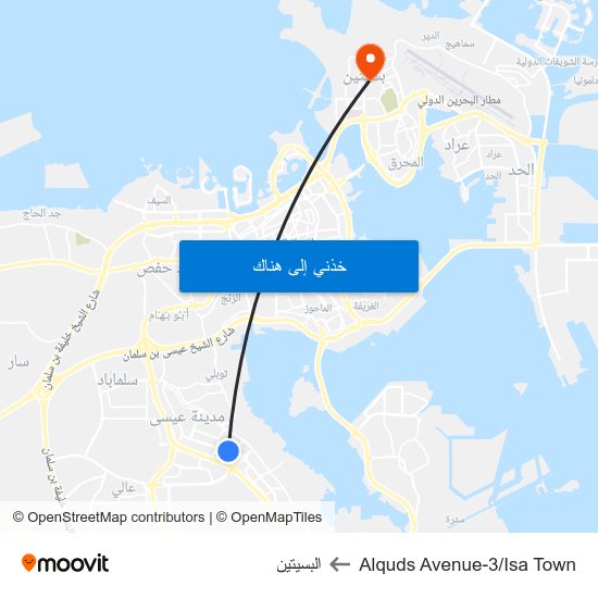 Alquds Avenue-3/Isa Town to البسيتين map
