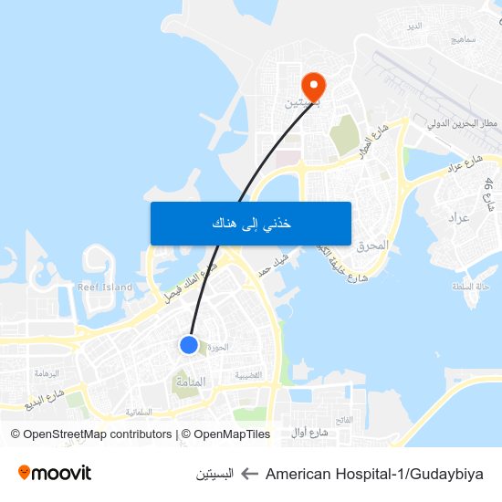 American Hospital-1/Gudaybiya to البسيتين map