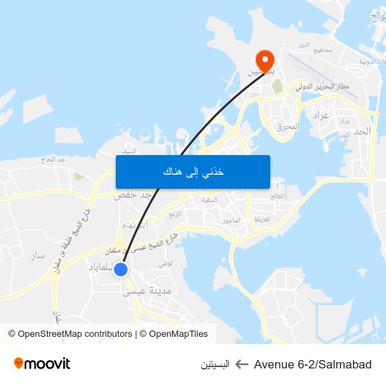 Avenue 6-2/Salmabad to البسيتين map