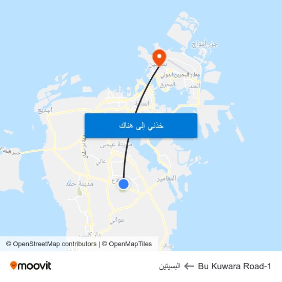 Bu Kuwara Road-1 to البسيتين map