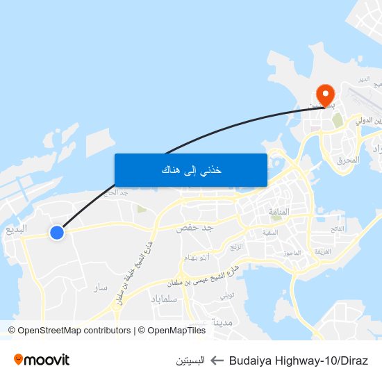 Budaiya Highway-10/Diraz to البسيتين map