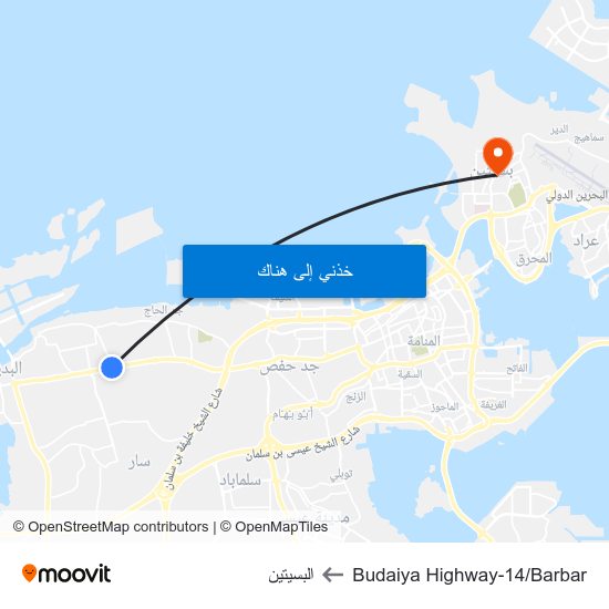 Budaiya Highway-14/Barbar to البسيتين map