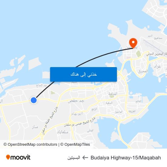 Budaiya Highway-15/Maqabah to البسيتين map
