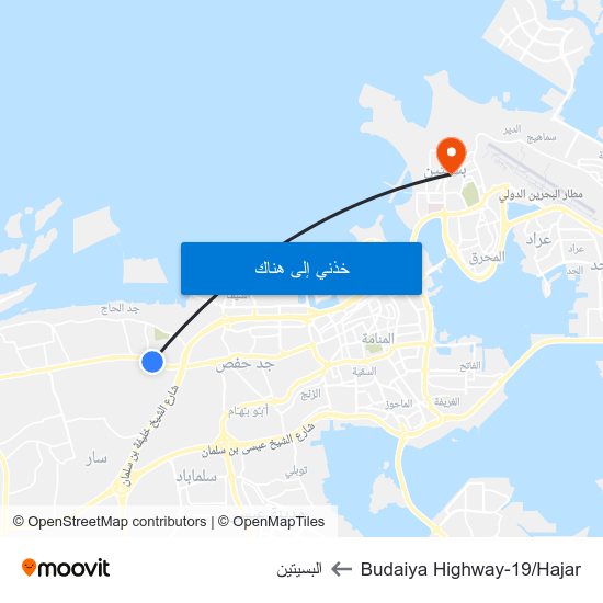 Budaiya Highway-19/Hajar to البسيتين map