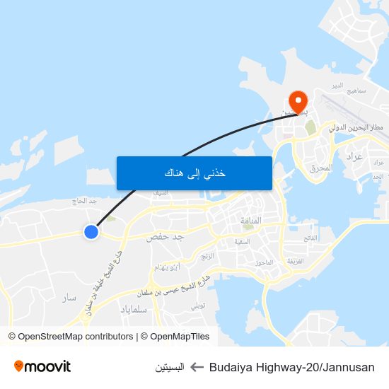 Budaiya Highway-20/Jannusan to البسيتين map