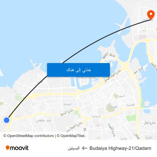 Budaiya Highway-21/Qadam to البسيتين map