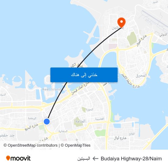 Budaiya Highway-28/Naim to البسيتين map