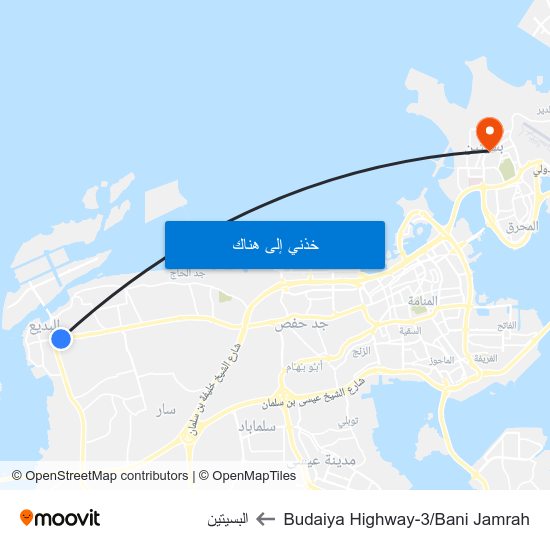 Budaiya Highway-3/Bani Jamrah to البسيتين map