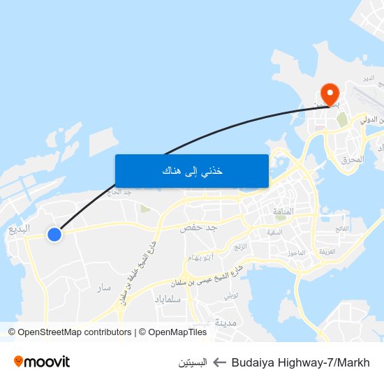 Budaiya Highway-7/Markh to البسيتين map