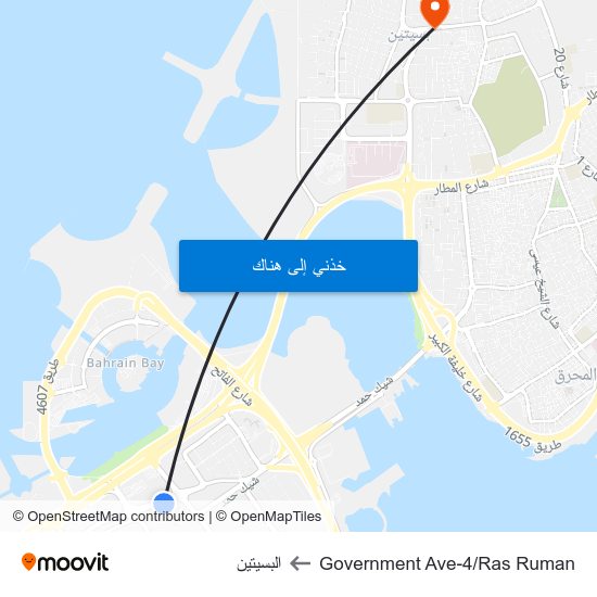 Government Ave-4/Ras Ruman to البسيتين map