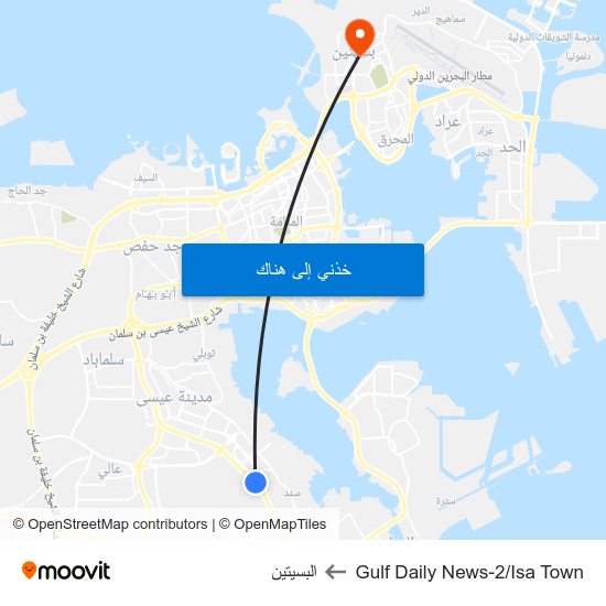 Gulf Daily News-2/Isa Town to البسيتين map