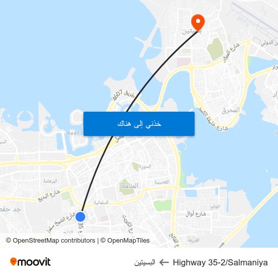 Highway 35-2/Salmaniya to البسيتين map