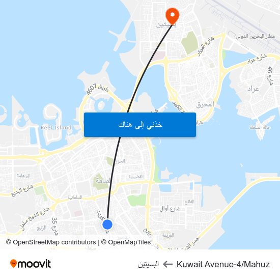 Kuwait Avenue-4/Mahuz to البسيتين map