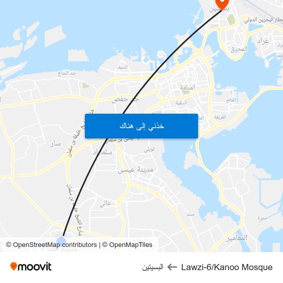 Lawzi-6/Kanoo Mosque to البسيتين map